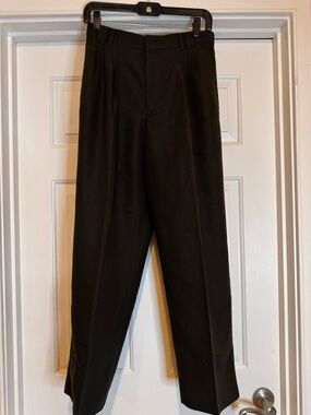Vintage Men's Dark Olive Classic Pleated Dress Pants, Sz 20